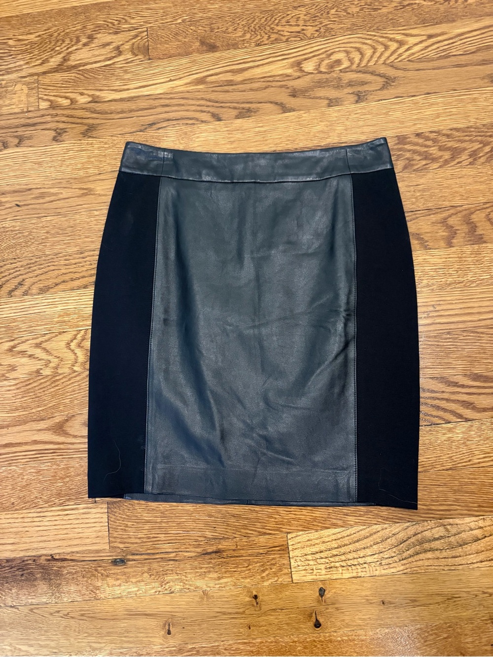 Ann Taylor Loft Black Leather Skirt, 4